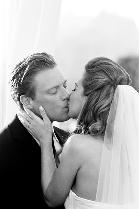 Bride and groom's first kiss - Picture by Yvette Roman Photography