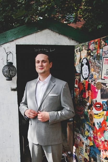 Groom outside shed - Picture by McKinley-Rodgers Photography