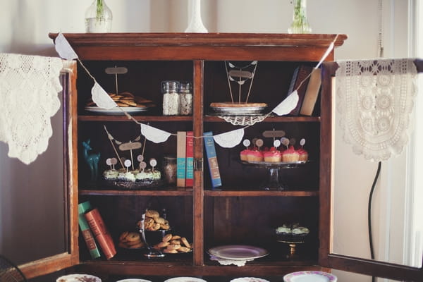 Vintage cabinet with cupcakes - Picture by Josh Dookhie Photography