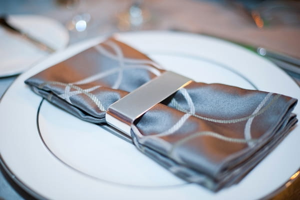 Grey table napkin - Picture by Yvette Roman Photography