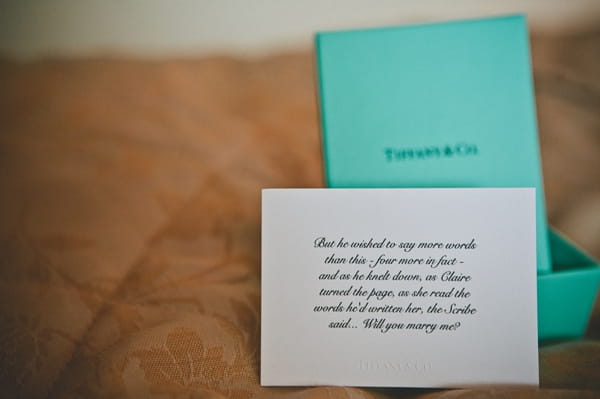 Bride's wedding gift and note - Picture by McKinley-Rodgers Photography