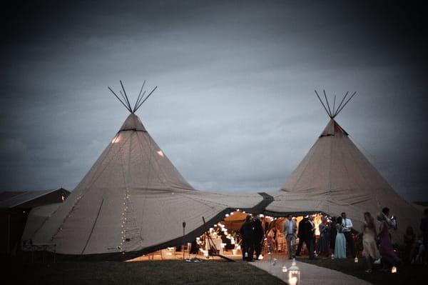 Wedding tipis at night - Picture by Archibald Photography