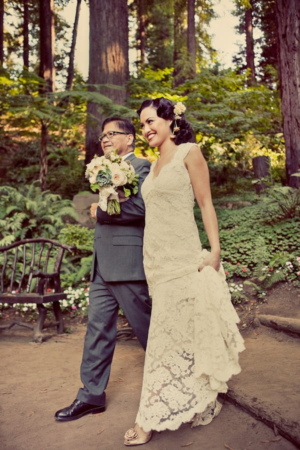 Bride being led into wedding ceremony - Picture by Paco and Betty