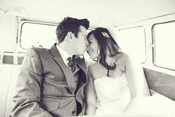 Groom kissing bride's nose - Picture by Mirrorbox Photography