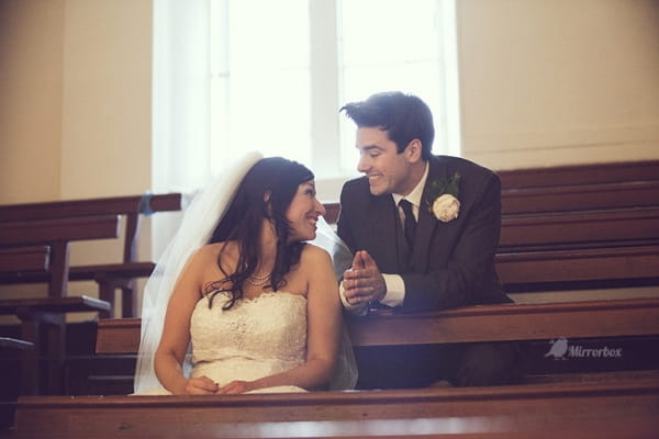 Bride and groom in town hall wedding - Picture by Mirrorbox Photography