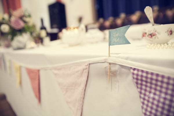 Fabric bunting on front of table - Picture by Mirrorbox Photography