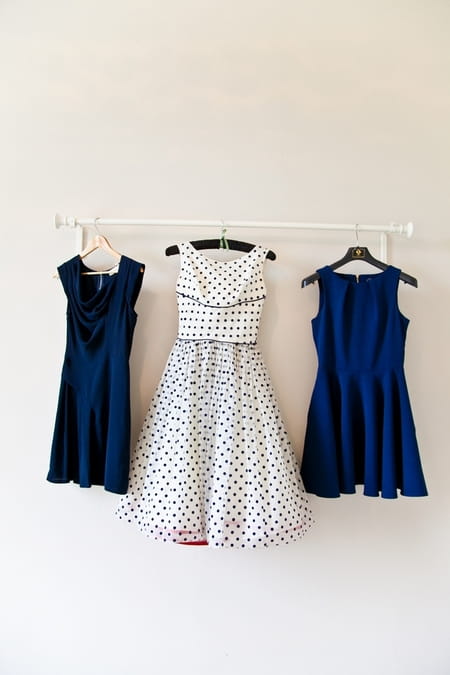 Blue bridesmaid dresses and blue polka dot wedding dress - Picture by Anneli Marinovich Photography