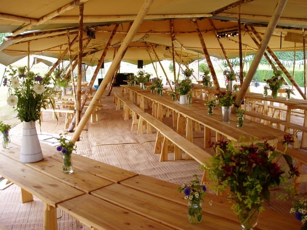 PapaKåta Tent Interior with Tables