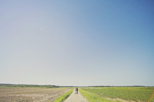 Bride and groom as a small image on landscape - Picture by Our Labor of Love Photography