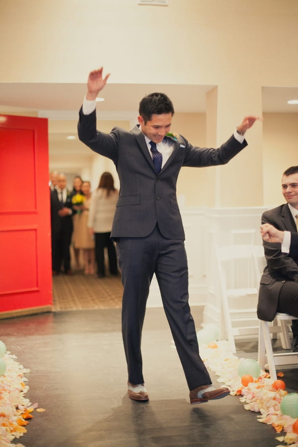 Groom entering wedding ceremony - Picture by onelove photography
