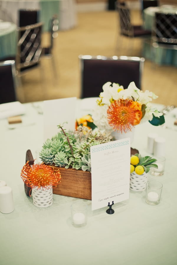 Wedding table centrepiece - Picture by onelove photography