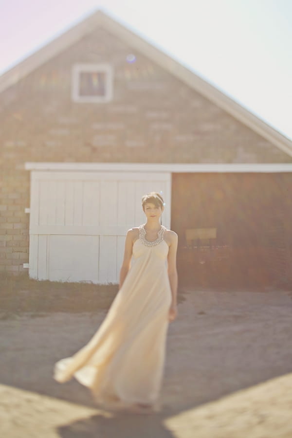 Bride standing in hazy sunshine - Picture by Our Labor of Love Photography