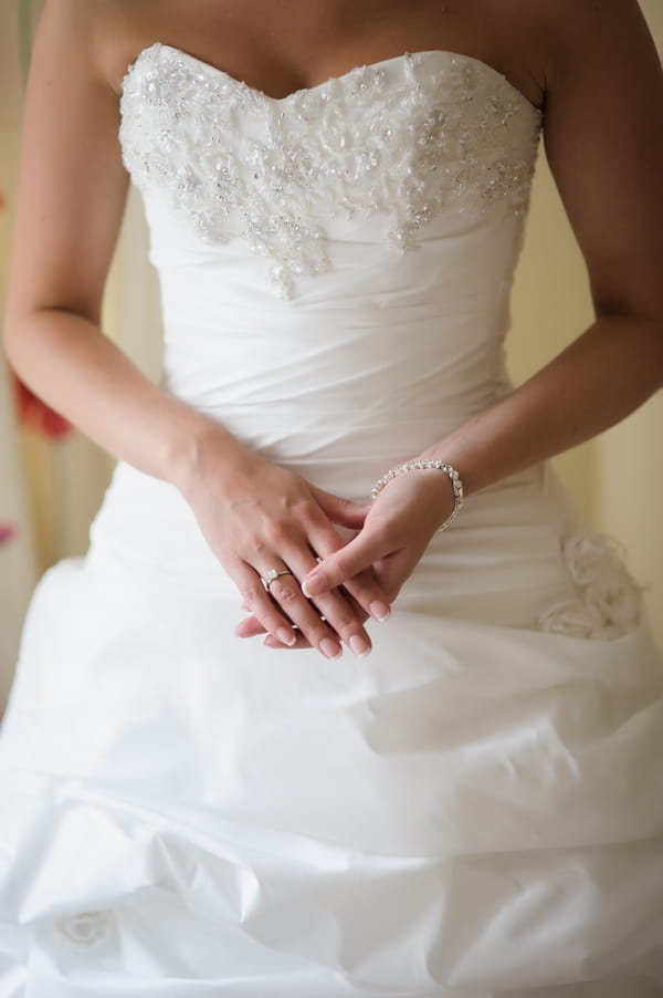 Front of bride's wedding dress - Picture by Pixies in the Cellar