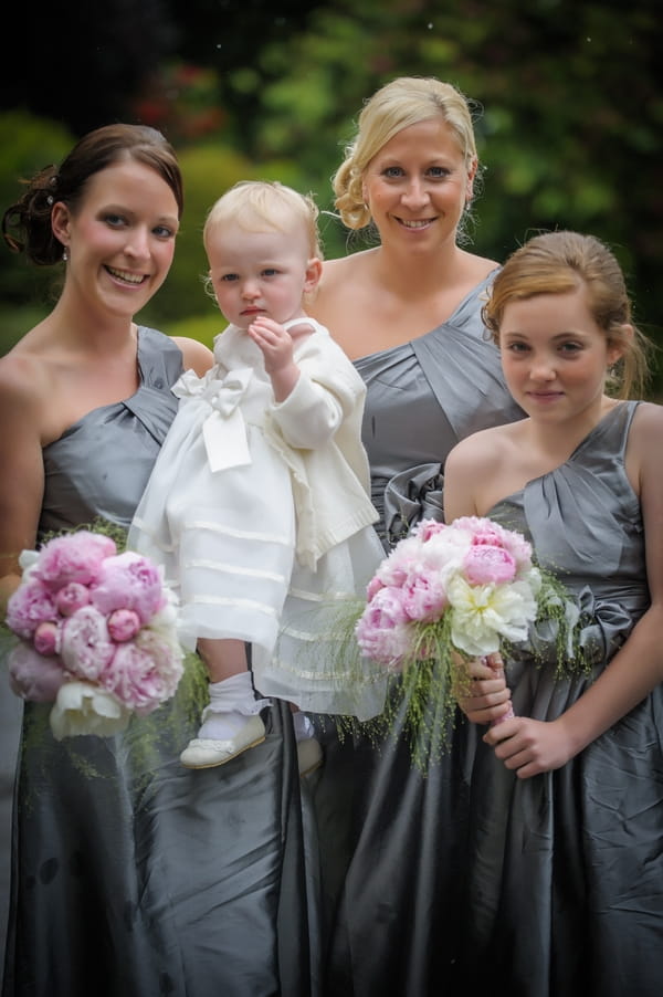 Bridesmaids in grey dresses - Picture by Pixies in the Cellar