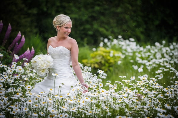 Bride walking through flowers - Picture by Pixies in the Cellar