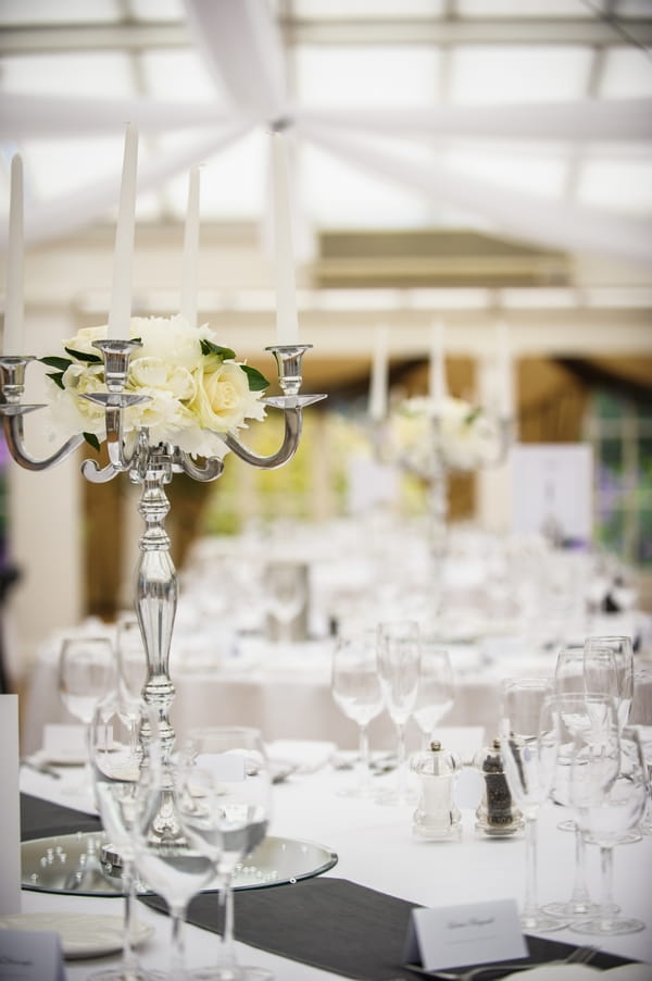 Candelabra on wedding table - Picture by Pixies in the Cellar