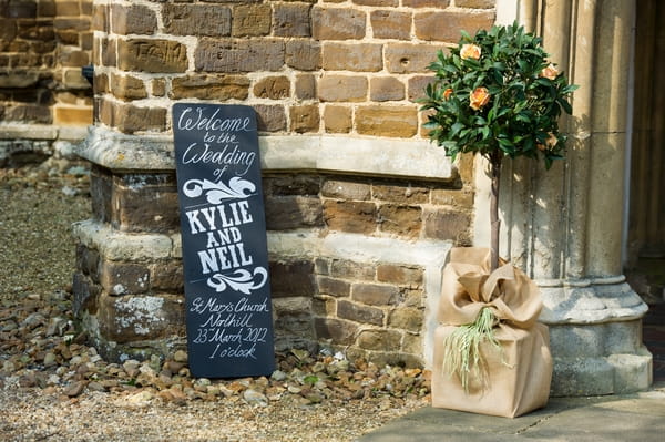 Chalkboard sign outside church - Picture by Gareth Squance Photography