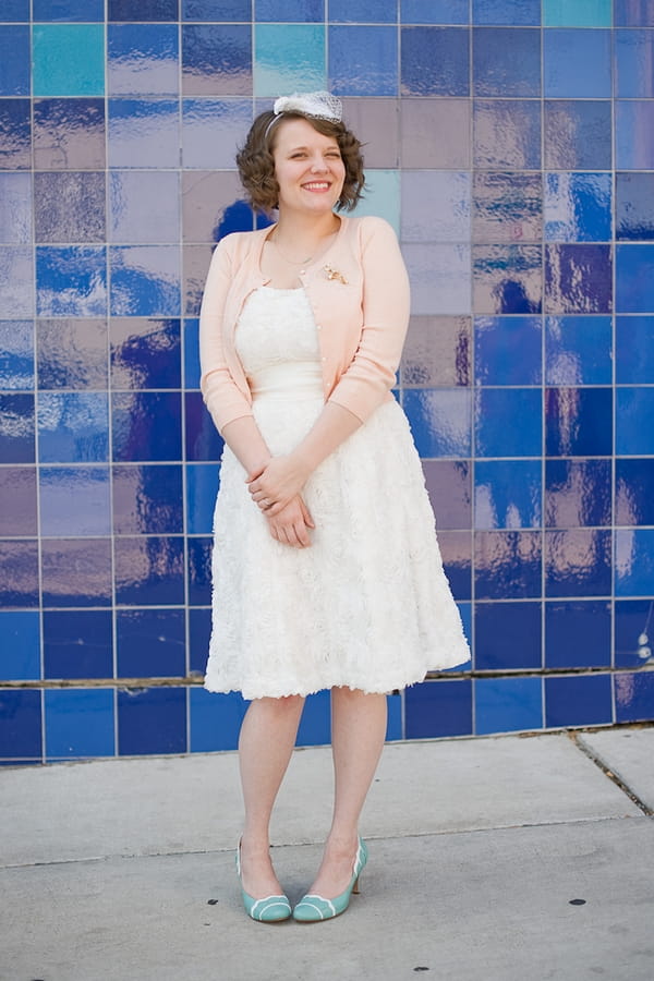 Bride wearing pink cardigan - A Fun, Fun, Fun Wedding