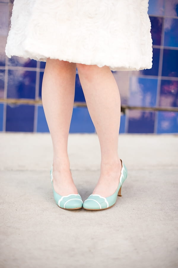 Bride wearing light blue shoes - A Fun, Fun, Fun Wedding