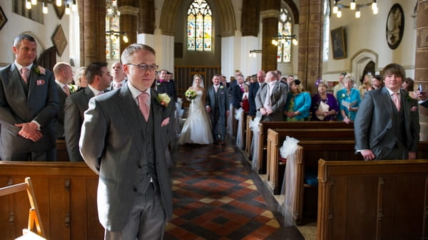 Groom waiting at altar for bride - Picture by Gareth Squance Photography