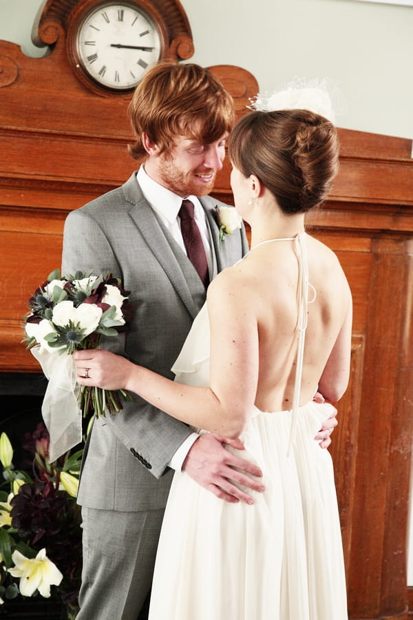 Bride and groom looking into each other's eyes - Picture by Rebecca Prigmore Photography