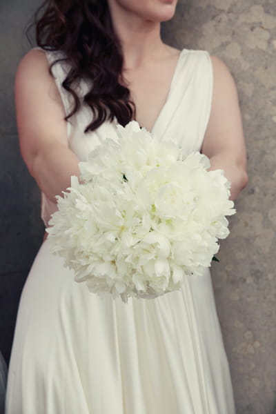 White bridal bouquet - A Homemade Marquee Wedding