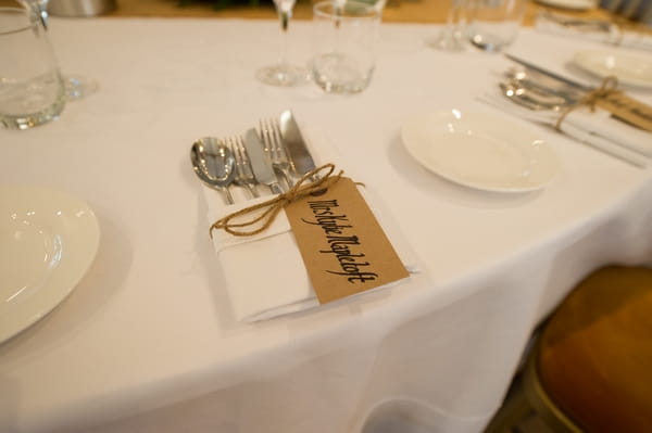 Country wedding place setting - Picture by Gareth Squance Photography