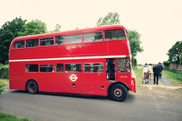 Red double decker wedding bus - A Homemade Marquee Wedding