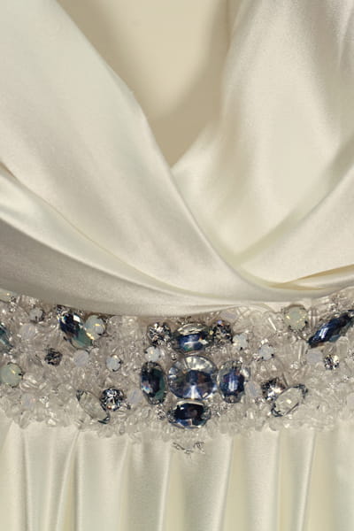 Crystal embellishment on wedding dress - A Homemade Marquee Wedding