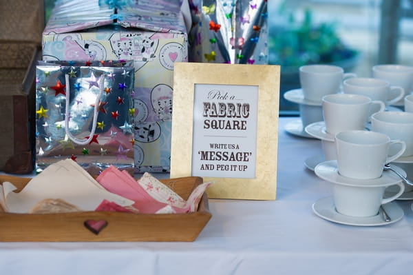 Fabric square guest book sign - Picture by Gareth Squance Photography