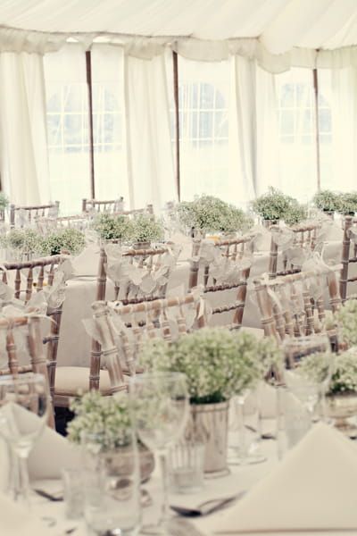 Wedding chairs and tables in marquee - A Homemade Marquee Wedding