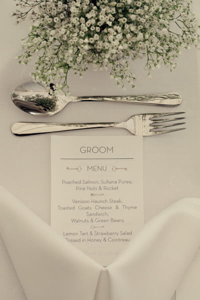 Elegant wedding table place setting - A Homemade Marquee Wedding