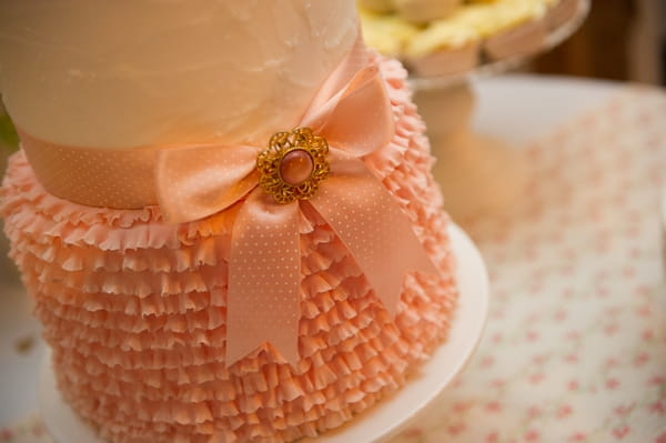 Peach coloured wedding cake - Picture by Gareth Squance Photography