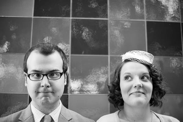 Bride and groom pulling funny faces - A Fun, Fun, Fun Wedding