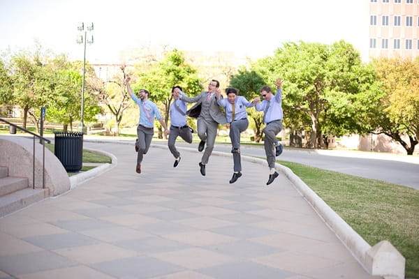 Groomsmen jumping in the air - A Fun, Fun, Fun Wedding