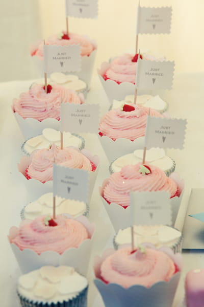 Pink cupcakes - A Homemade Marquee Wedding