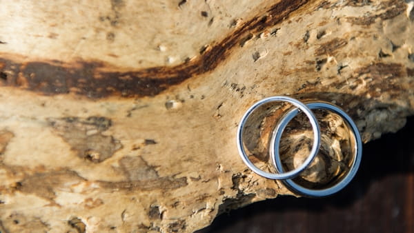 Wedding rings on wood - Picture by Gareth Squance Photography