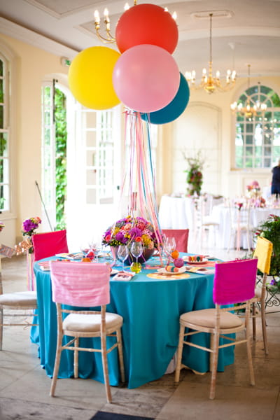 Brightly coloured wedding table - LoveLuxe Launch