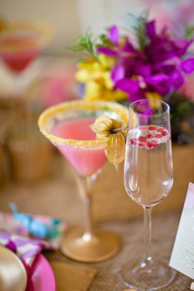 Pink drink in cocktail glass - LoveLuxe Launch