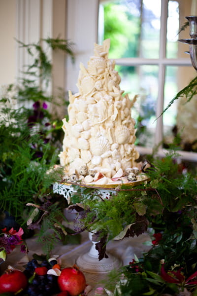 Shell white chocolate wedding cake - LoveLuxe Launch