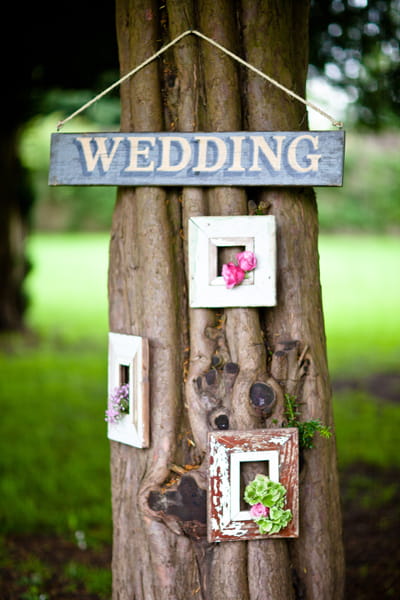 Tree with wedding sign on it - LoveLuxe Launch