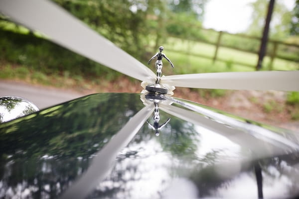 Ribbons on wedding car - A Beautiful Garden Party Wedding at Lains Barn