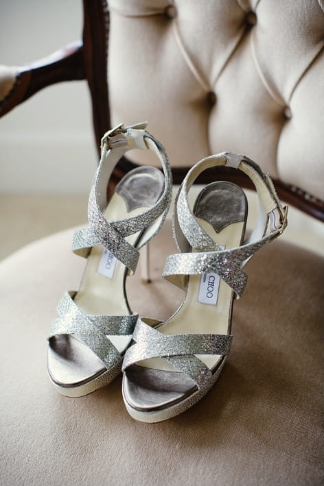 Jimmy Choo bridal shoes - A Beautiful Garden Party Wedding at Lains Barn