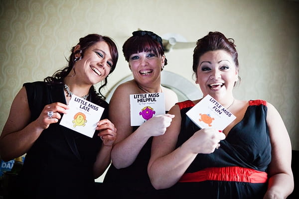 Bridesmaids with Mr Men books - An Art Deco Themed Civil Partnership