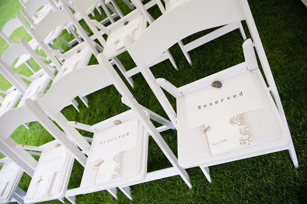 Reserved seats at wedding - A Beautiful Garden Party Wedding at Lains Barn