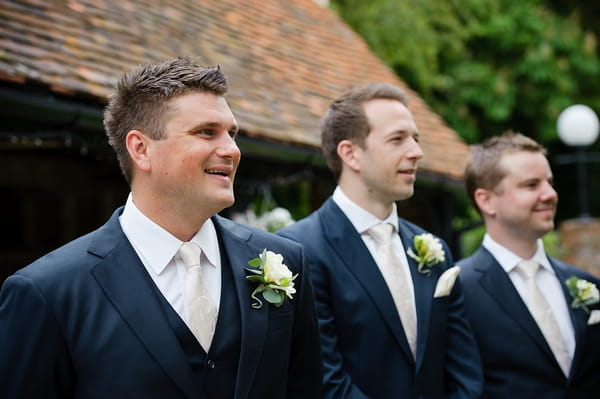 Groom and groomsmen - A Beautiful Garden Party Wedding at Lains Barn