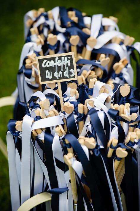 Confetti wands - A Beautiful Garden Party Wedding at Lains Barn