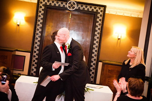 Civil partners kiss - An Art Deco Themed Civil Partnership