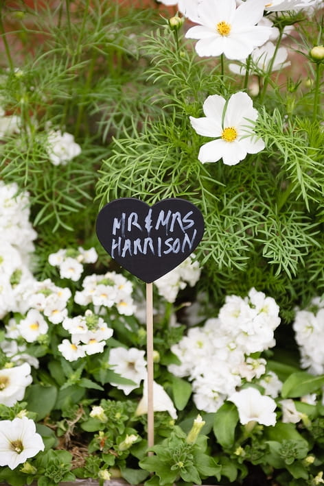 Small heart sign - A Beautiful Garden Party Wedding at Lains Barn