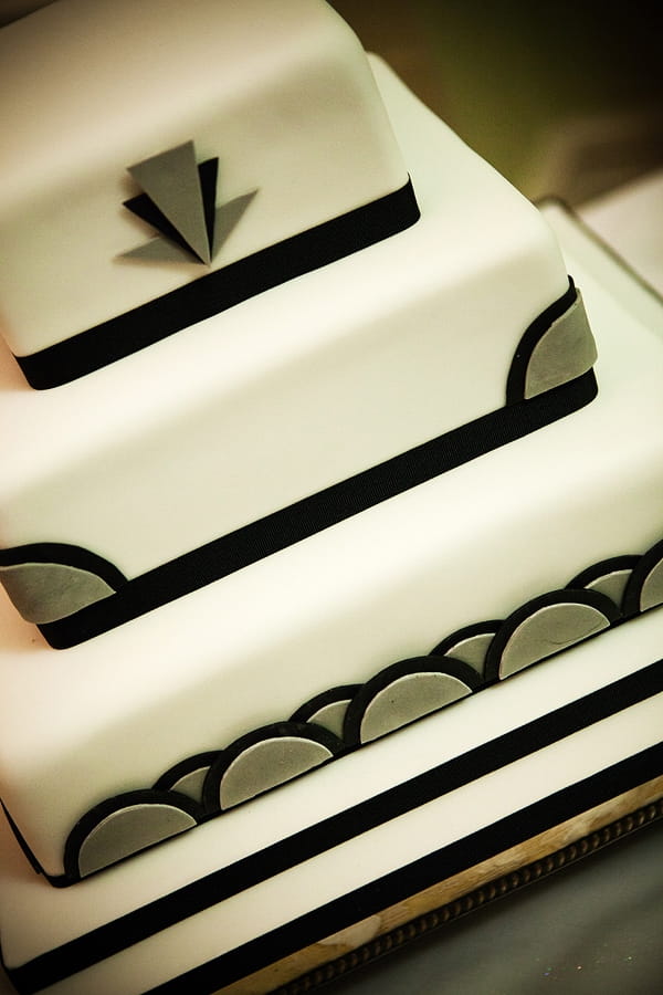 Detail on art deco wedding cake - An Art Deco Themed Civil Partnership